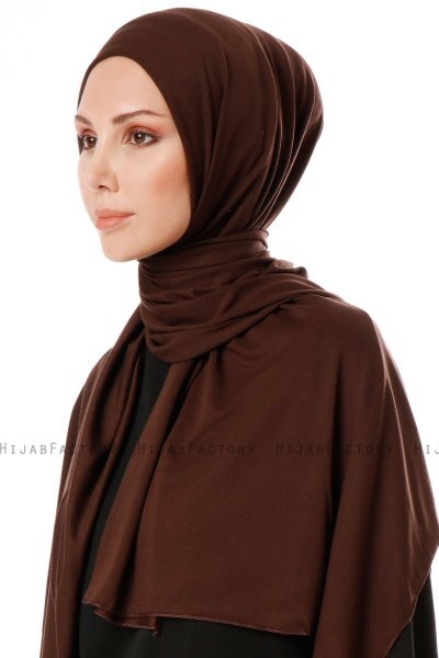 Hande - Hijab De Algodón Marron Oscuro - Gülsoy