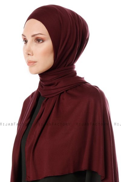 Hande - Hijab De Algodón Morado Oscuro - Gülsoy