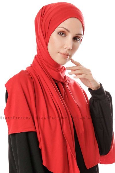 Hande - Hijab De Algodón Rojo - Gülsoy