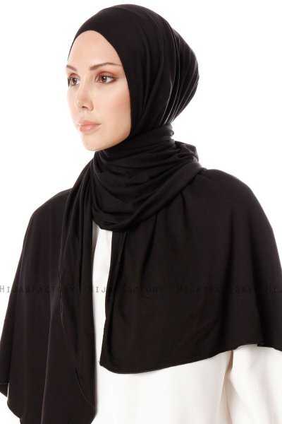 Hande - Hijab De Algodón Negro - Gülsoy