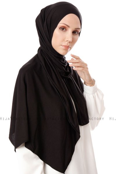 Hande - Hijab De Algodón Negro - Gülsoy