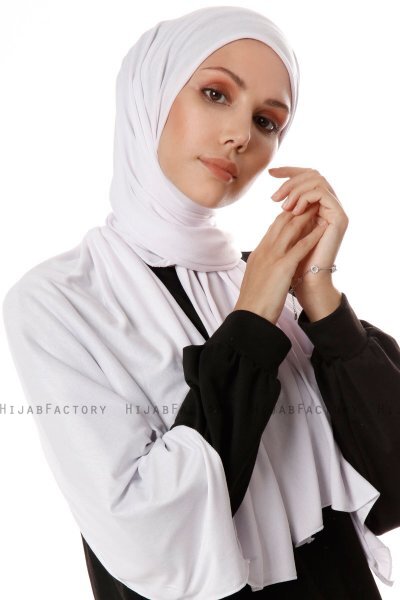Hande - Hijab De Algodón Blanco - Gülsoy