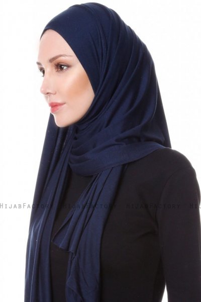 Hanfendy - Hijab One-Piece Práctico Azul Marino