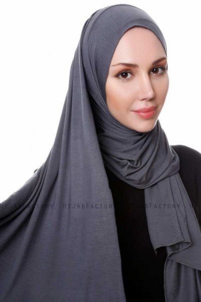 Hanfendy Mörkgrå Praktisk One Piece Hijab Sjal 201727d