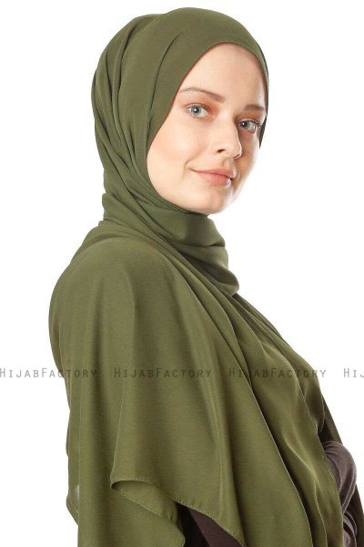 Hazal - Hijab Crepe Caqui - Ecardin