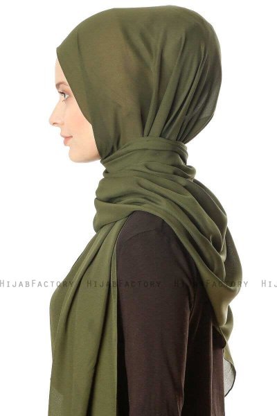 Hazal - Hijab Crepe Caqui - Ecardin