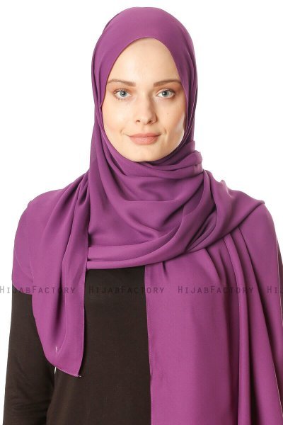 Hazal - Hijab Crepe Púrpura - Ecardin