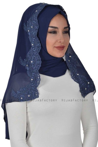 Helena - Hijab Práctico Azul Marino - Ayse Turban