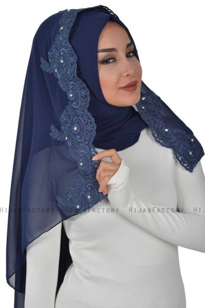 Helena - Hijab Práctico Azul Marino - Ayse Turban