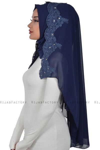 Helena - Hijab Práctico Azul Marino - Ayse Turban