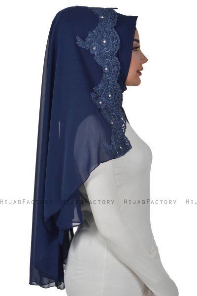 Helena - Hijab Práctico Azul Marino - Ayse Turban