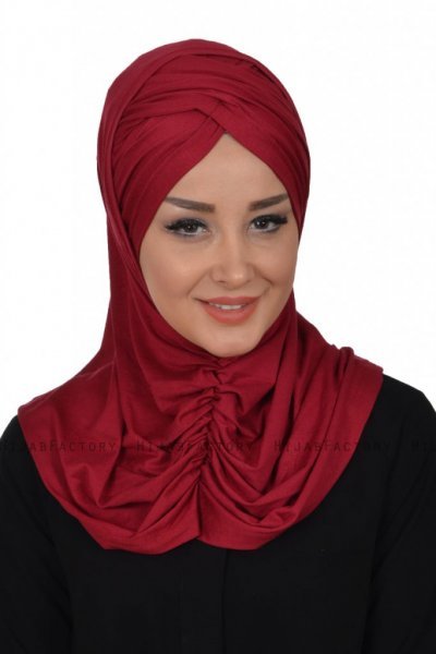 Hilda - Hijab De Algodón Burdeos