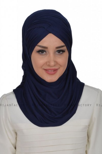 Hilda - Hijab De Algodón Azul Marino