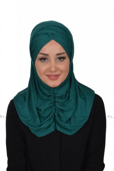 Hilda - Hijab De Algodón Verde Oscuro