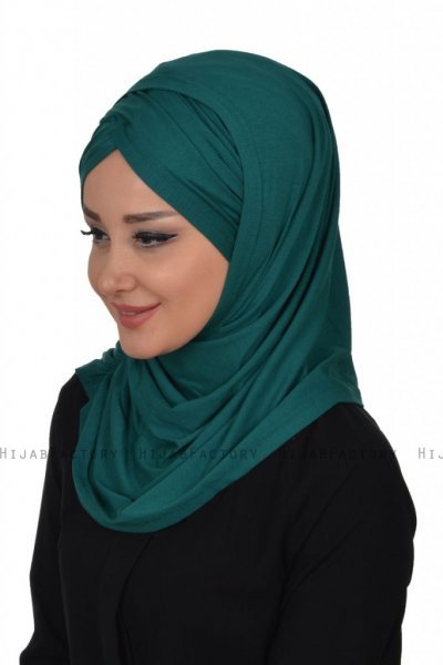 Hilda - Hijab De Algodón Verde Oscuro