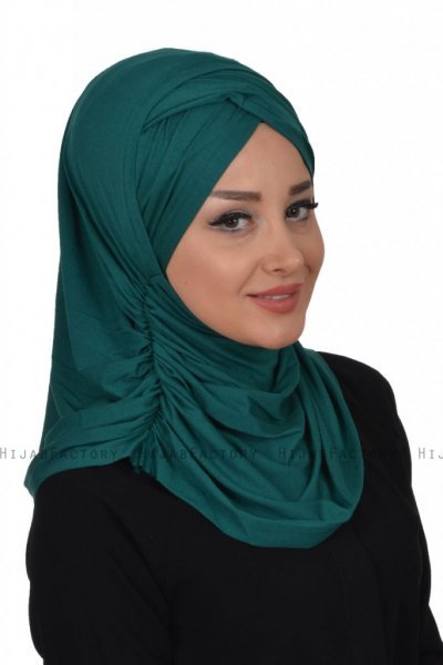 Hilda - Hijab De Algodón Verde Oscuro