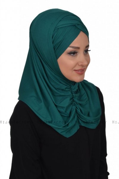 Hilda - Hijab De Algodón Verde Oscuro