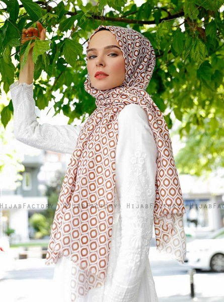 Isbah - Hijab Estampado Marrón - Sal Evi