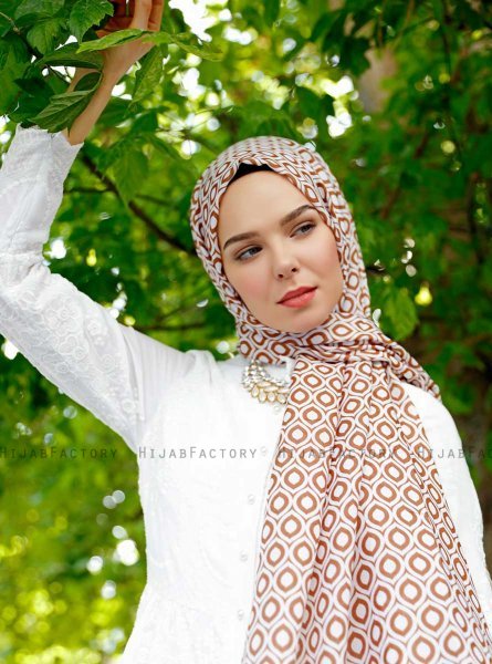 Isbah - Hijab Estampado Marrón - Sal Evi