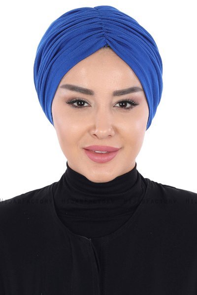 Jill - Turbante De Algodón Azul - Ayse Turban