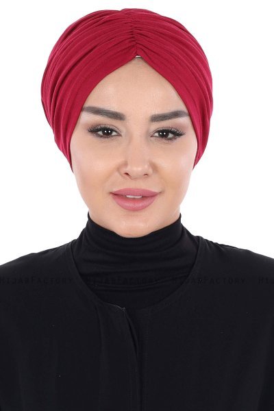 Jill - Turbante De Algodón Burdeos - Ayse Turban