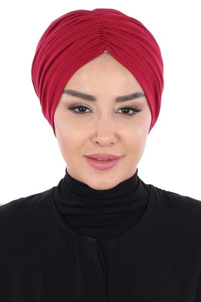 Jill - Turbante De Algodón Burdeos - Ayse Turban