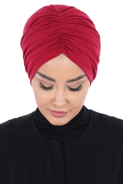 Jill - Turbante De Algodón Burdeos - Ayse Turban