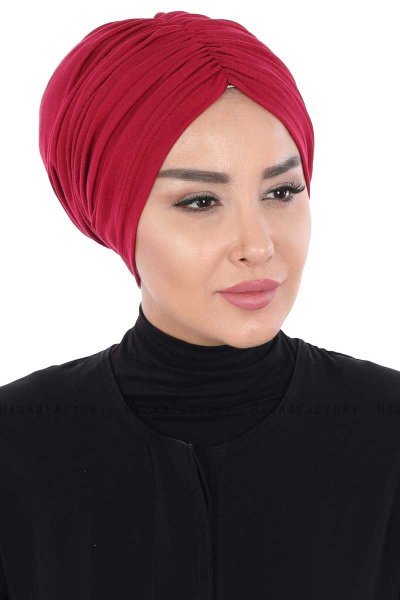 Jill - Turbante De Algodón Burdeos - Ayse Turban