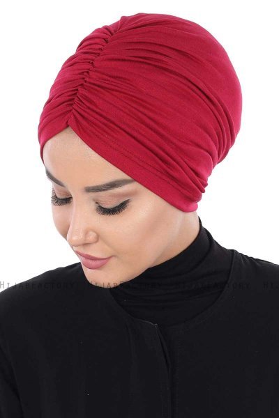 Jill - Turbante De Algodón Burdeos - Ayse Turban