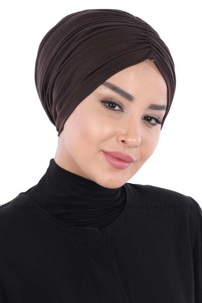 Jill - Turbante De Algodón Marrón - Ayse Turban