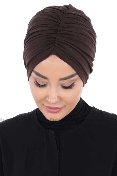 Jill - Turbante De Algodón Marrón - Ayse Turban