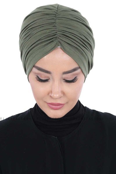 Jill - Turbante De Algodón Caqui - Ayse Turban