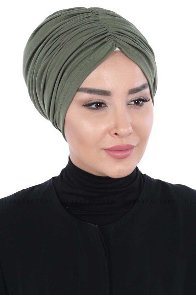 Jill - Turbante De Algodón Caqui - Ayse Turban