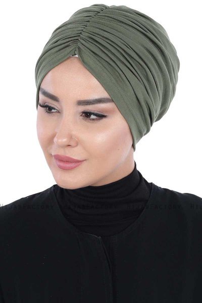 Jill - Turbante De Algodón Caqui - Ayse Turban