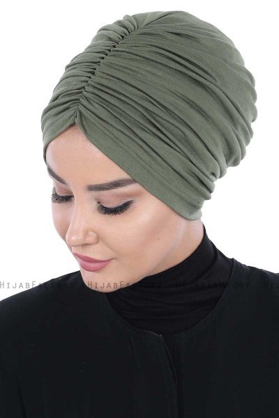 Jill - Turbante De Algodón Caqui - Ayse Turban