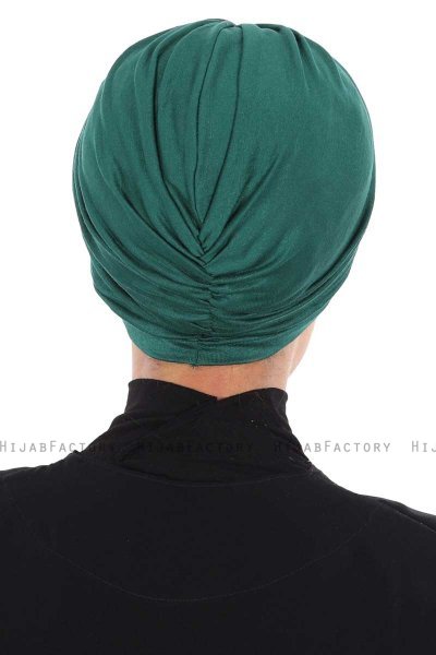 Jill - Turbante De Algodón Verde Oscuro - Ayse Turban