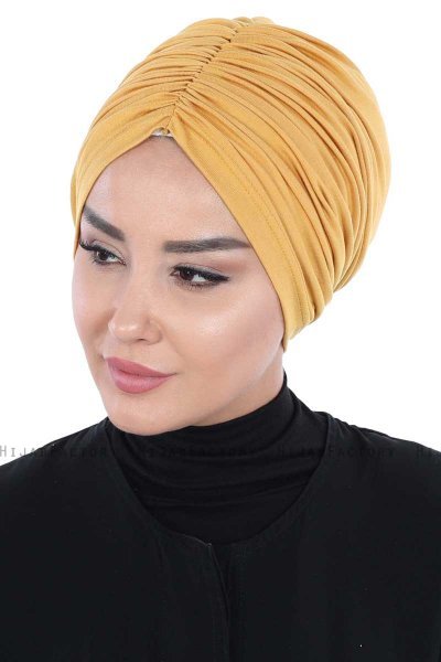 Jill - Turbante De Algodón Mostaza - Ayse Turban
