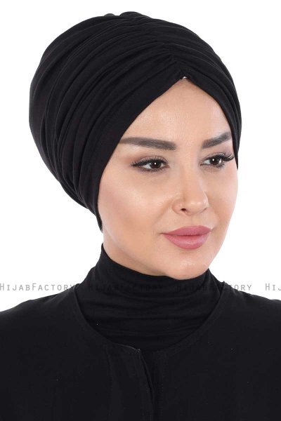 Jill - Turbante De Algodón Negro - Ayse Turban