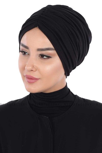 Jill - Turbante De Algodón Negro - Ayse Turban
