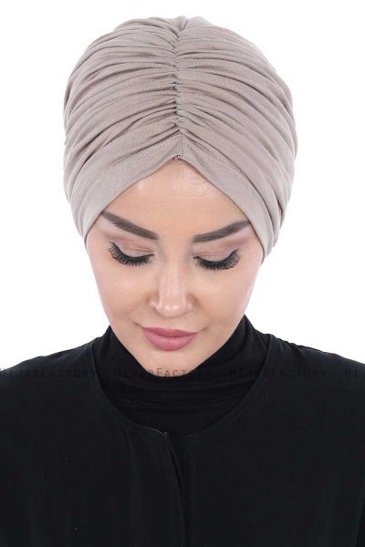 Jill - Turbante De Algodón Taupe - Ayse Turban