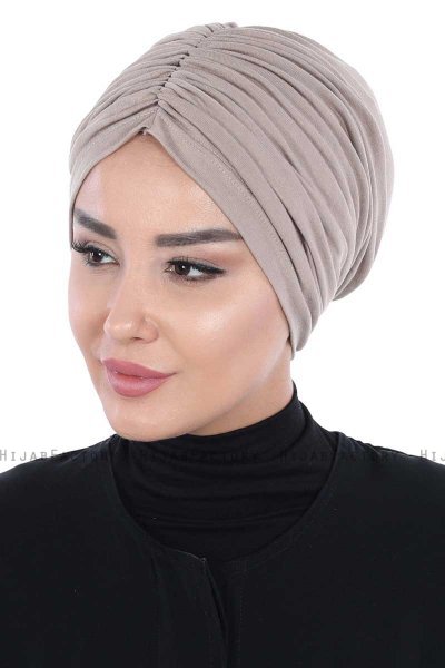 Jill - Turbante De Algodón Taupe - Ayse Turban