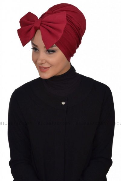 Julia - Turbante De Algodón Burdeos - Ayse Turban