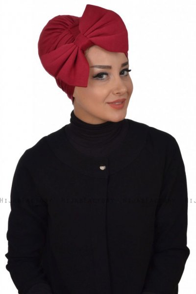 Julia - Turbante De Algodón Burdeos - Ayse Turban