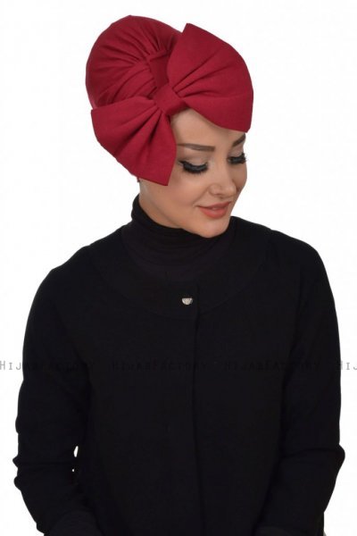 Julia - Turbante De Algodón Burdeos - Ayse Turban