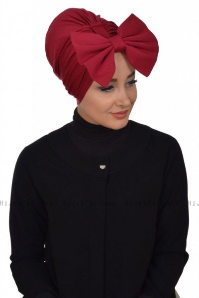 Julia - Turbante De Algodón Burdeos - Ayse Turban