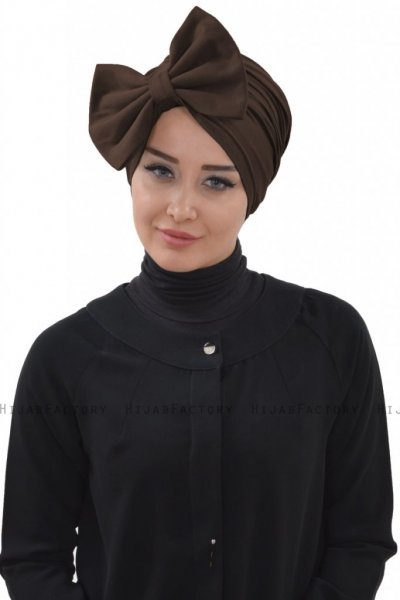 Julia - Turbante De Algodón Marrón - Ayse Turban