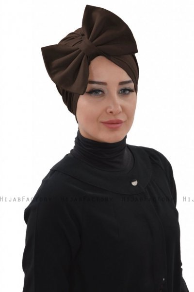 Julia - Turbante De Algodón Marrón - Ayse Turban