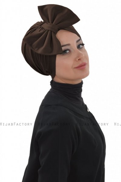Julia - Turbante De Algodón Marrón - Ayse Turban