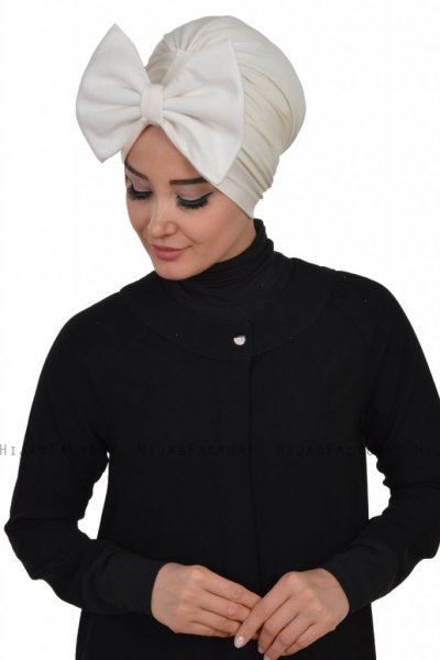 Julia - Turbante De Algodón Blanquecino - Ayse Turban