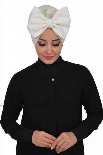 Julia - Turbante De Algodón Blanquecino - Ayse Turban